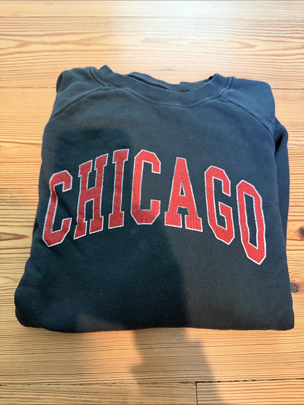 Brandy Melville Black Sweatshirt with Red Chicago Arch